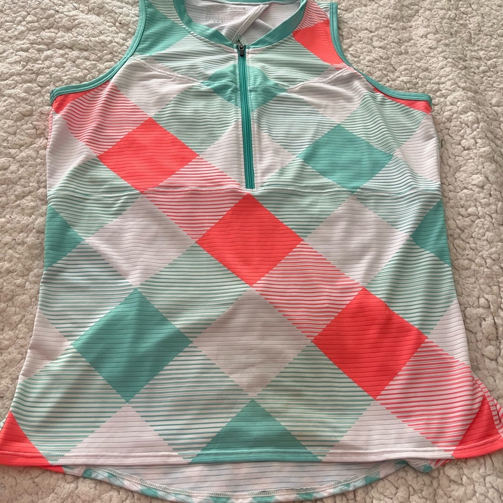 Shebeest Teal and White Striped Cycle Jersey